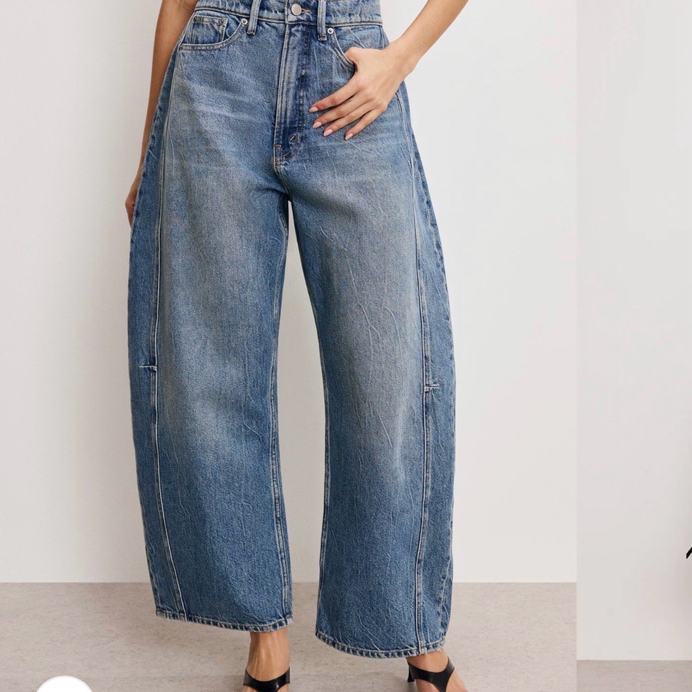 Good American Extreme Barrel Jeans Indigo Size 2 Wide Leg Jeans
